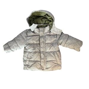 Gap Boys Grey Puffer Jacket with fleece lining, 12-18 months excellent condition